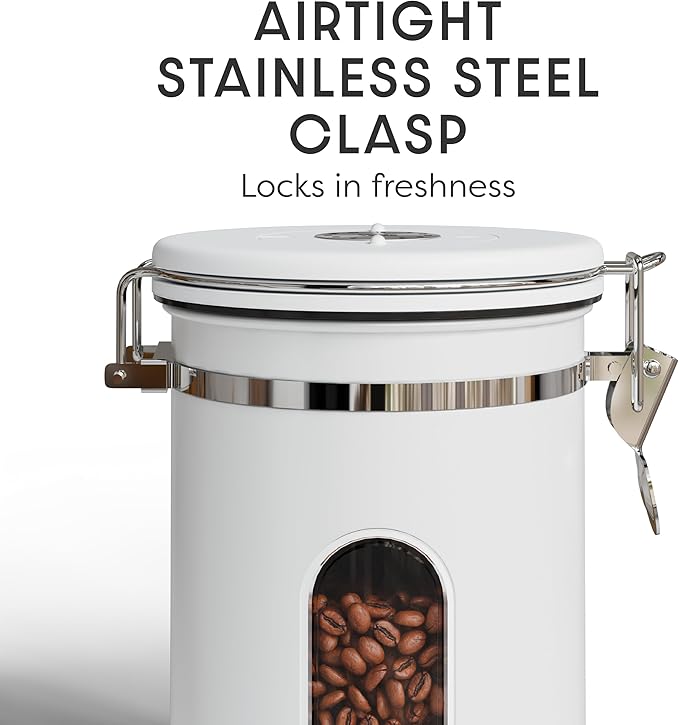 Veken Coffee Canister with Window, Easter Gifts Airtight Stainless Steel - Image 5