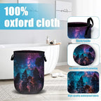 Purple Galaxy Forest Laundry Basket, Laundry Hamper Collapsible Oxford Cloth - Image 4