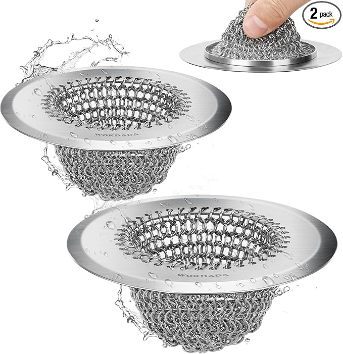 2Pack - Revolutionary Kitchen Sink Drain Strainer, Patented Reversible Kitchen by Wokdada