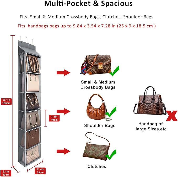 Lirex Over The Door Purse Organizer & Purse Shelf - Image 2