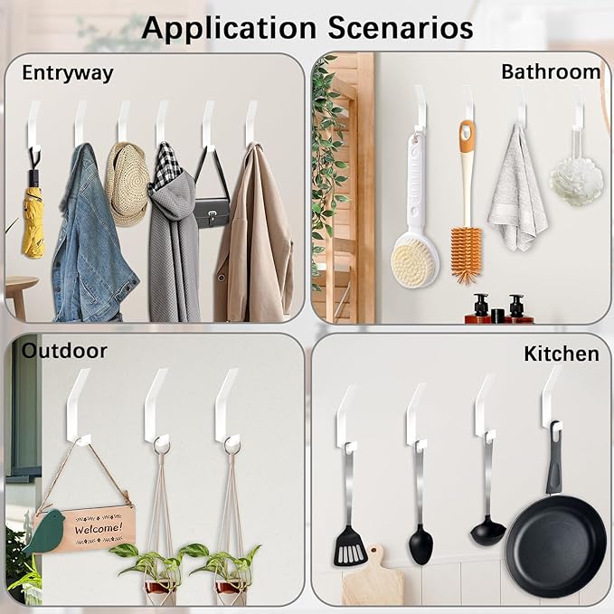 6 Pack Coat Hooks Wall Mount - Image 7