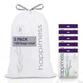 happimess 5.3 Gallon Drawstring Trash Bags, Lavender Scent, Heavy Duty MDPE by Happimess