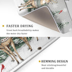 Winter Deer Dish Drying Mat Pine Tree Absorbent Dish Dry Pad Seasonal - Image 3