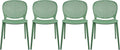 2xhome Set of 4 Patio Dining Chairs | Modern Stackable Outdoor Pool Side Chair | Weather Resistant Plastic for Yard, Porch, Balcony, Kitchen, Green by 2xhome