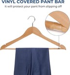 JS Hanger Wooden Coat Hangers, 20 Pack High Grade 17.5 Inch Wood Suit Hangers - Image 4