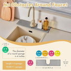 Diatomite Sink Faucet Splash Guard U Shape, Mordern Faucet Handle Drip Catcher - Image 3