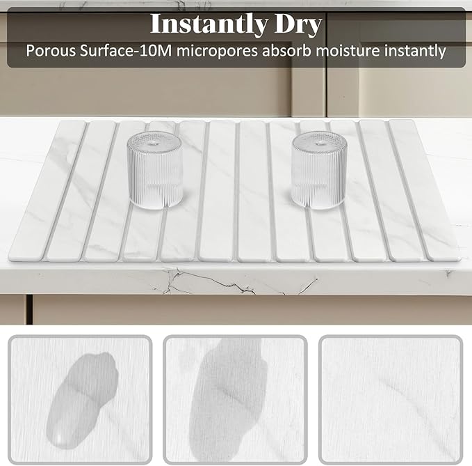 Large Stone Dish Drying Mats for Kitchen Counter, Eco-Friendly Absorbent - Image 2