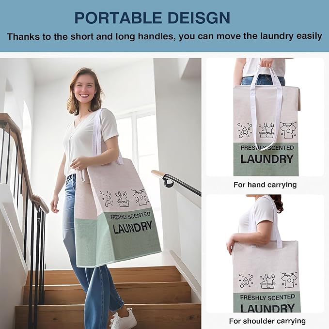 ELONG HOME Laundry Baskets, 92L Freestanding Laundry Basket - Image 5