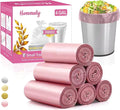 4 Gallon/180pcs Small Pink Trash/Garbage Bags, Bathroom Can Bin Liners by HOMMALY