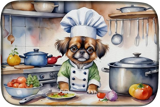 Caroline's Treasures DAC6333DDM Tibetan Spaniel The Chef Dish Drying Mat by CarolinesTreasures