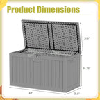 Devoko 240 Gallon Double-Wall Deck Box with Divider, Side Handles, Resin Outdoor Large Storage Box Waterproof and Lockable for Patio Furniture, Garden, Pool (Grey) - Image 6