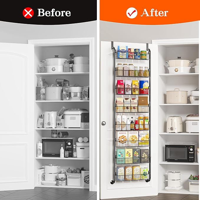 MIAOLI Over the Door Pantry Organizers and Storage, 8-Tier Spice Rack, Home & - Image 6