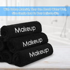Panelee 12 Pcs Makeup Washcloths Bulk 13 Inch Black Makeup Towels Cotton Face - Image 4