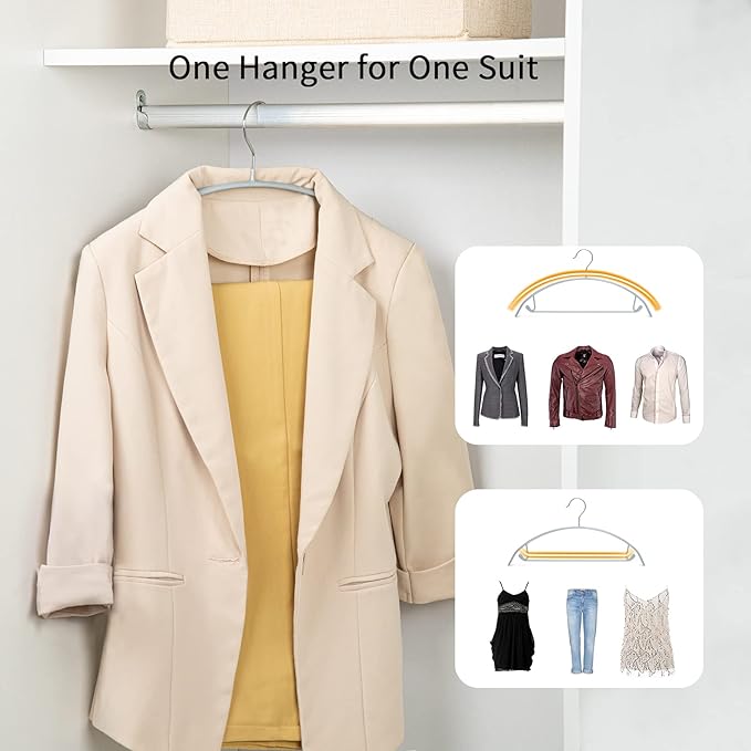 Nature Smile Non Slip PVC Coating Sweater Hangers, Dress Suit Coat Hangers - Image 3
