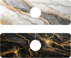2 Pack Marble Texture Sink Splash Guard Faucet Mat Liquid Gold Marble Texture by Unknown