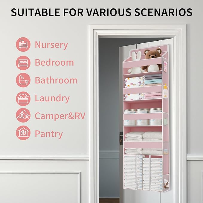 1 PC Pink Over the Door Organizer - Image 6