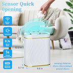 Bathroom Small Trash Can with Automatic Touchless Lid, 2.6 Gallon Smart Garbage - Image 2