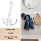14 Pack Coat Hooks Heavy Duty, Metal Three Prongs Large Coat Hooks Wall Mounted - Image 6