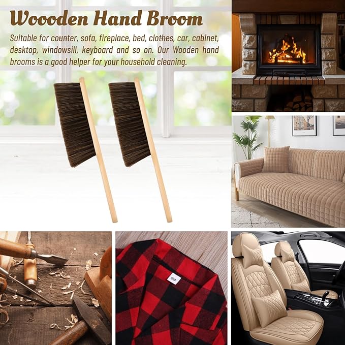 2 Pieces Woooden Dust Brush Hand Broom Bench Brush - Image 5