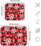 Snowflakes Christmas Checkered Plaid Dish Drying Mat - Image 3