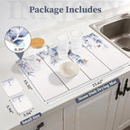 Large Stone Dish Drying Mat for Kitchen Counter, Foldable Diatomaceous Earth - Image 2