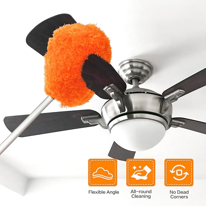 Ceiling Fan Cleaner Duster Reusable Microfiber Ceiling Fan Blade Cleaner - Image 2