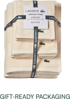 Lacoste Heritage Supima Cotton 6-Piece Towel Set, 2 Bath Towels, 2 Hand Towels - Image 4