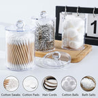 6 Pack Qtip Holder, Canister Apothecary Jar Set, Bathroom Jars - Image 4