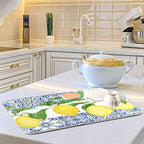 Lemon Blue Tiles Dish Drying Mat - Image 2