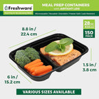 Freshware Meal Prep Containers 2 Compartment - Image 4