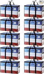 TAILI Extra Large Moving Bags, 10 Pack Clear Heavy Duty Totes by TAILI
