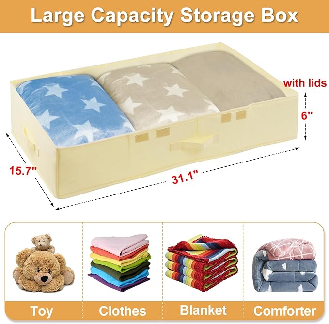 Large Wedding Dress Preservation Box, 2 Pack Underbed Storage Containers - Image 6