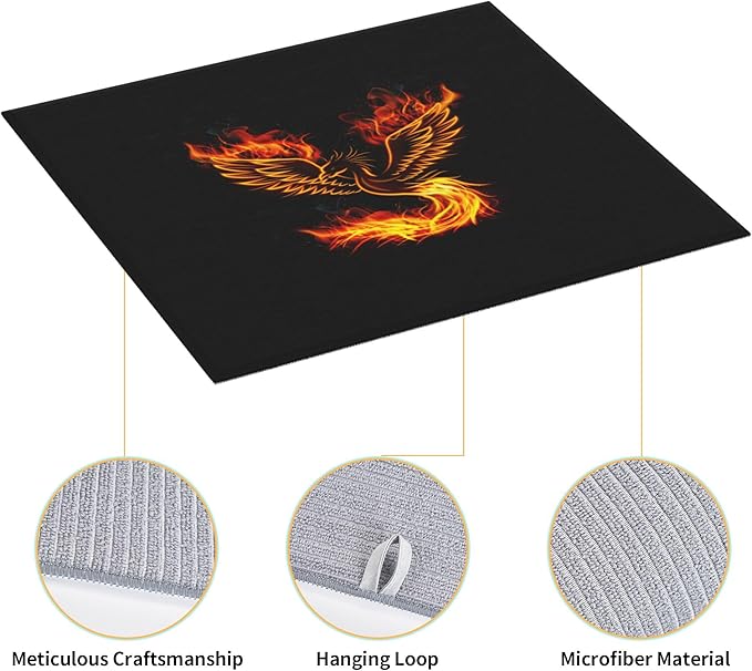 Fire Phoenix Dish Drying Mat for Kitchen Counter Washable Absorbent Reversible - Image 5