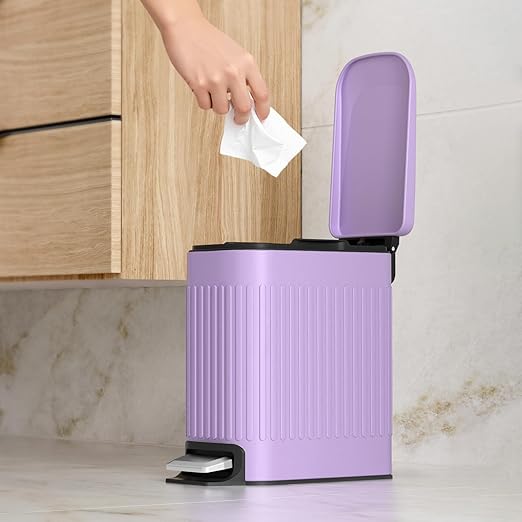 TrashAid Slim Bathroom Trash Can - Image 7