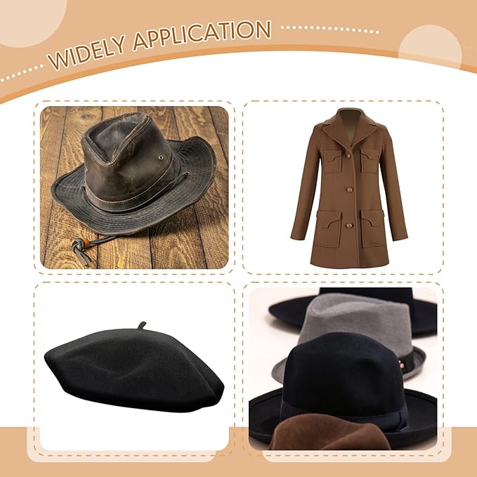 Patelai 2 Pcs Horsehair Felt Hat Brush Kit Lint Brush - Image 5