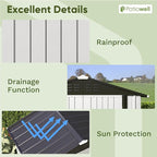 Patiowell 6x4 FT Outdoor Storage Shed, Garden Tool Storage Shed with Sloping Roof and Double Lockable Door, Outdoor Shed for Garden Backyard Patio Lawn,White - Image 7