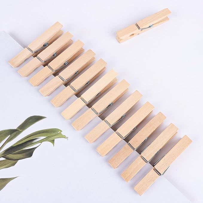 KINGLAKE Natural Clothes Pins Wooden - Image 4