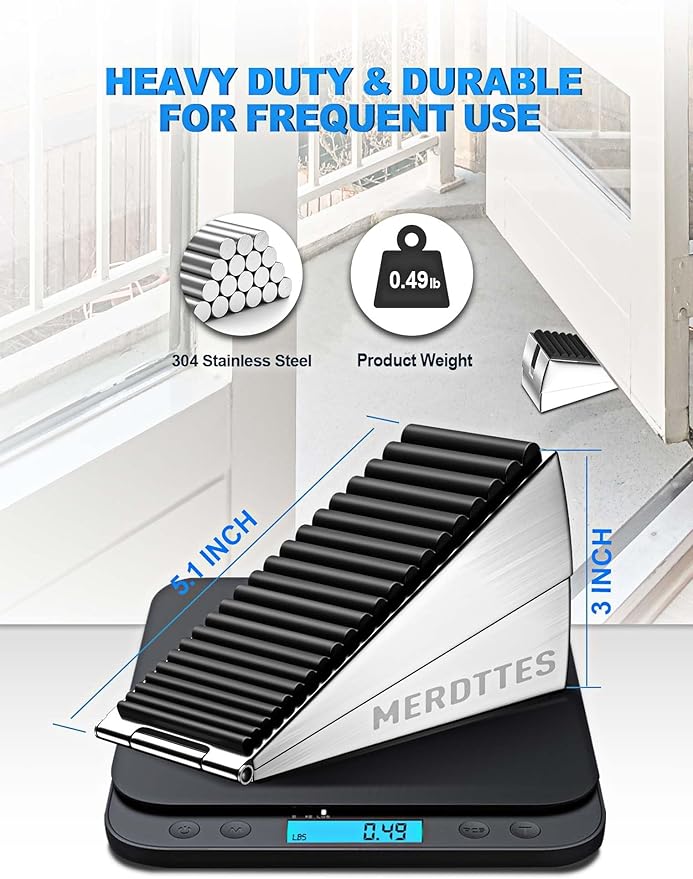 Upgrade 2-Pack Heavy Duty Door Stopper, 3 in Tall Spring Large Door Stops - Image 3
