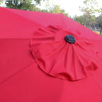 Sunnyglade 9' Patio Umbrella Outdoor Table Umbrella with 8 Sturdy Ribs (Red) - Image 5