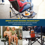 GCI OUTDOOR Freestyle Rocker XL with Side Table Camping Chair | Portable Folding Rocking Chair with Solid, Durable Armrests, Drink Holder & Comfortable Backrest — Red - Image 6