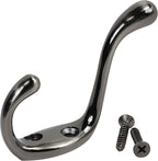 Rok Hardware Heavy Duty Dual Coat Hook, Antique Nickel, 10 Pack ROKCH101AN by Rok