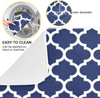 Navy Blue Trellis Lattice Dish Drying Mat - Image 2