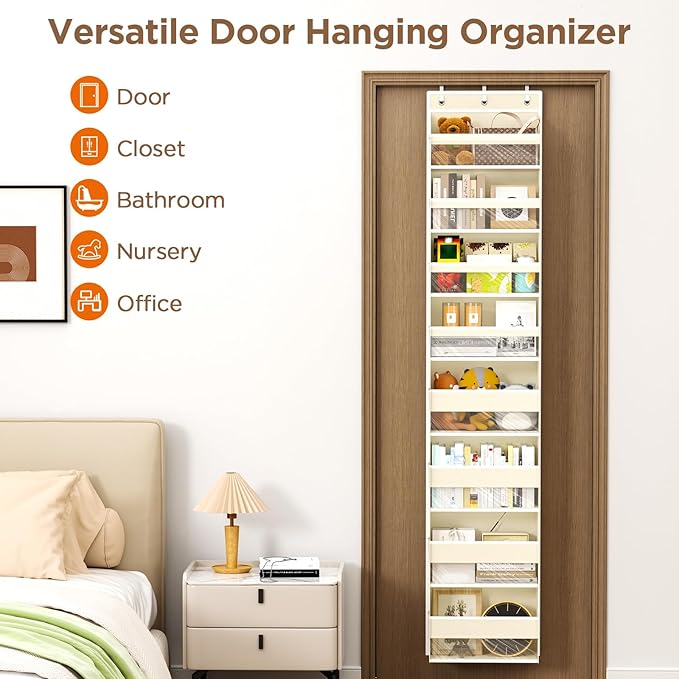 Over The Door Organizer, 8 Shelf Door Hanging Organizers - Image 7