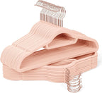 Velvet Hangers 30 Pack with Rose Gold Hooks, Space Saving & Heavy Duty Slim by Sishynio