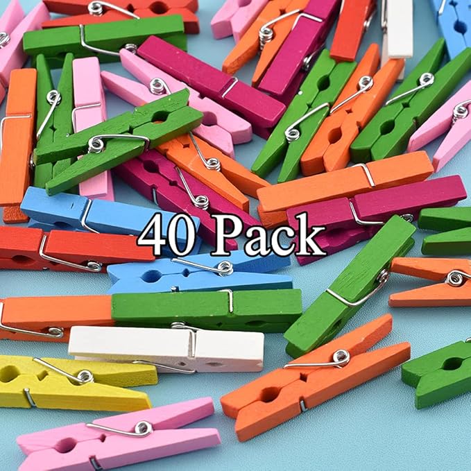 HAHIYO Color Wooden Clothes Pins Clothespins Small Do NOT Fall Apart 1.77 - Image 6