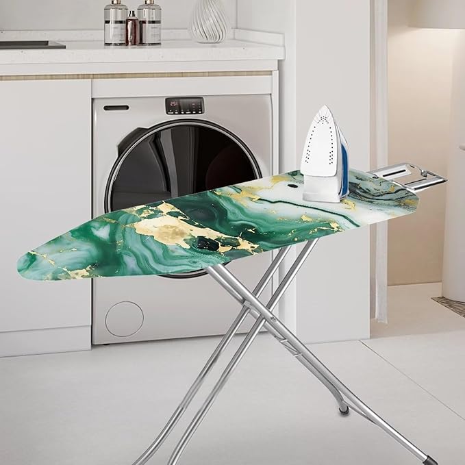 Green Marble Print Ironing Board Cover and Pad 15x54 Inch Standard Size Iron - Image 2