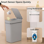 3 Pack Bathroom Trash Can 2.6 Gallon Small Touchless Automatic Motion Sensor - Image 4