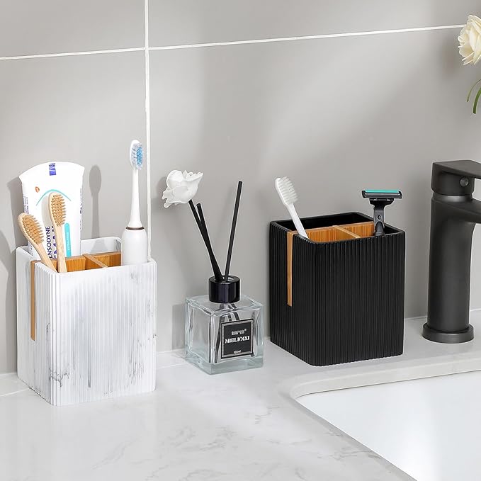 rejomiik Toothbrush Holders for Bathrooms Countertop, 3 Slots Electric Tooth - Image 5
