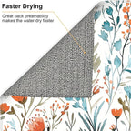 Teal and Orange Floral Dish Drying Mat - Image 8