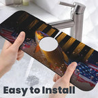 Wood American Flag Fish Kitchen sink faucet pad, strong water absorption - Image 6